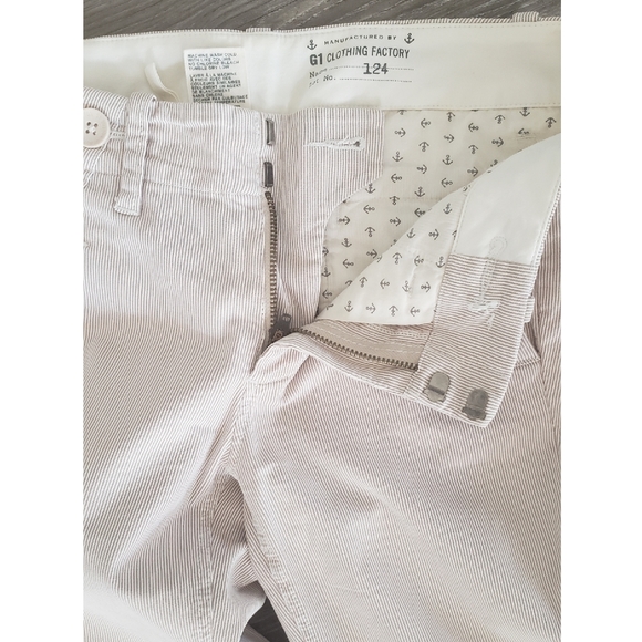 Clothing Factory Beige Pinstripe Pants Wide Leg Size 4 - Picture 8 of 10